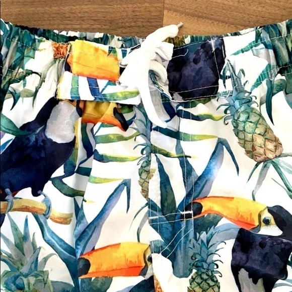 Mens The Image Sz Medium Swim Trunks Boardshorts Mesh Lined Pockets Parrot EUC - Picture 4 of 8